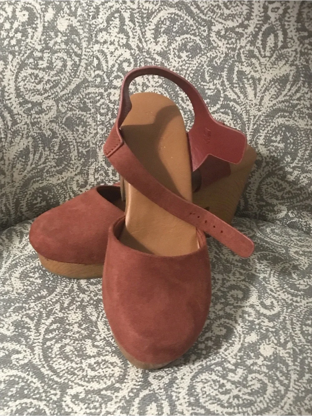 Women's Rust Suede Platform Sandals